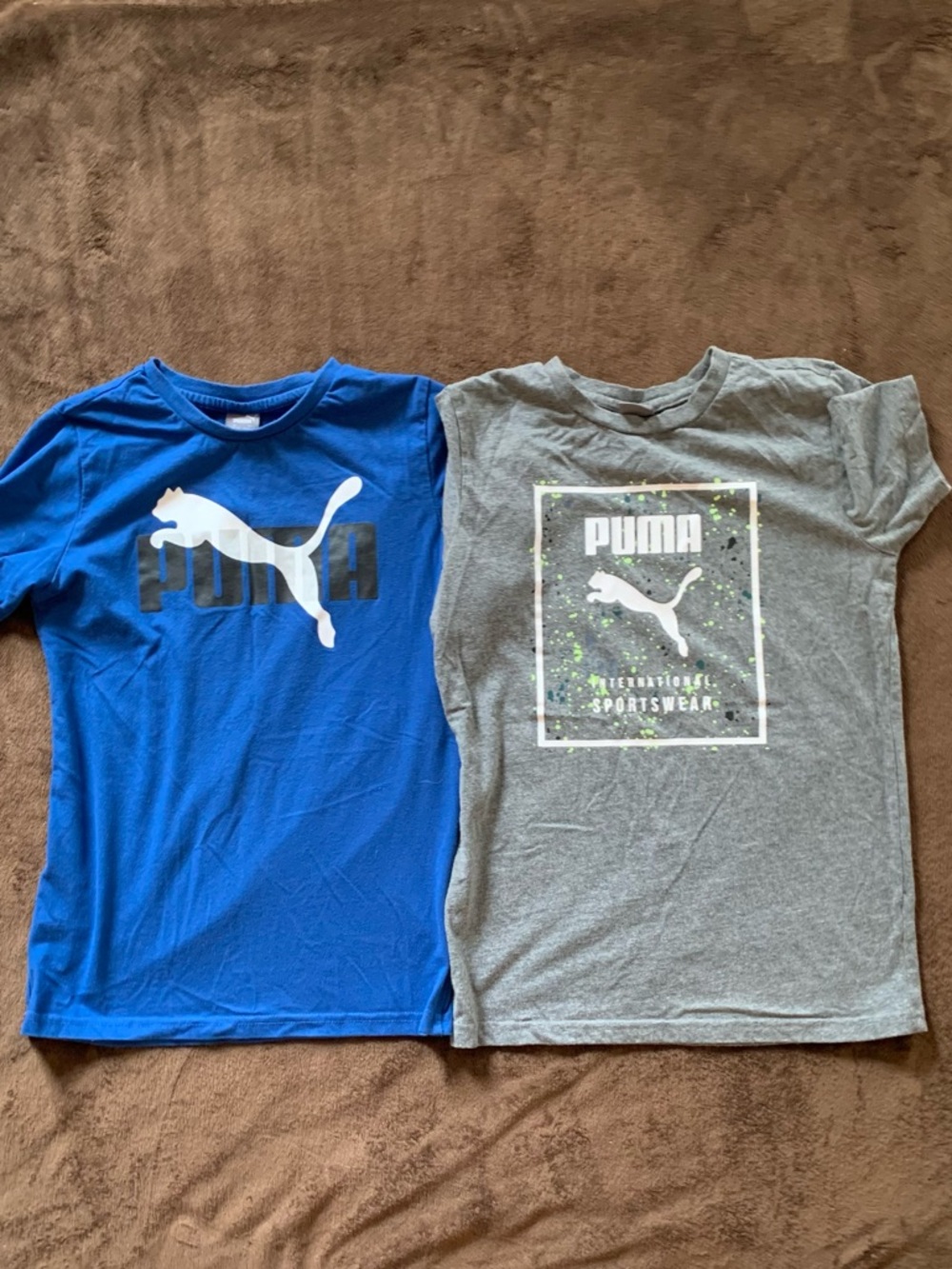 Puma Kids Short Sleeve Tees in Blue & Gray with Logo